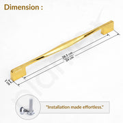 Plantex Cabinet Handle/288mm Handle for Wardrobe/Kitchen Handle/Pull-Push Handle for Home/Office - Pack of 2 (Gold)