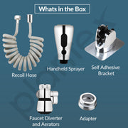 Plantex Flexible Tap Extender for Kitchen Sink/360° Rotation/Diverter Plus Aerator with Extendable Recoil Hose/Fits F22 and M24 mm taps (XL-2014/Chrome)