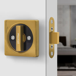 Plantex Zinc Door Lock for Bathroom/Pocket Door Latch/Baby Latch for Home/Bedroom/Bathroom - (Dtm-620, Gold and Black)