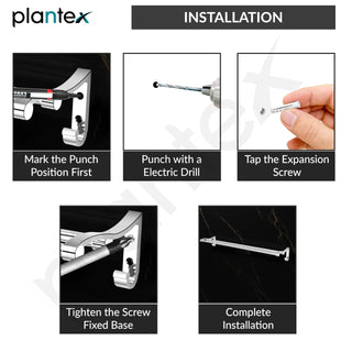 Plantex Aluminum Dual Towel Rod/Towel Rack for Bathroom/Towel Bar/Hanger/Stand/Bathroom Accessories (24 Inch - Chrome Finish)