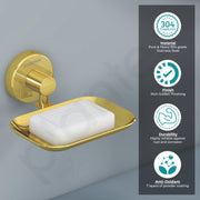 Plantex Galaxy 304 Grade Stainless Steel Single Soap Holder/Bathroom Soap Holder/Wall Mounted Soap Stand for Kitchen- (PVD Gold)