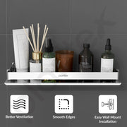 Plantex Stainless Steel Bathroom Shelf/Shelf for Bathroom/Wall Mounted Kitchen Shelf/Washroom Organiser- Chrome (15x5 Inch)