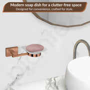 Plantex 304 Grade Stainless Steel Square Shape Wall Mounted Soap Holder/Soap Stand/Soap Case/Bathroom Accessories - Benz (Rose Gold)
