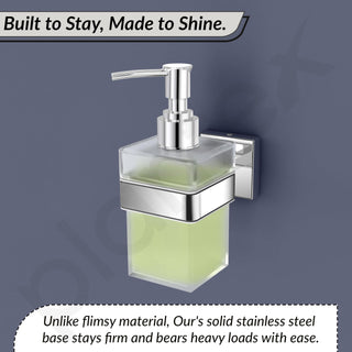 Plantex Heavy-Duty Stainless Steel Liquid Soap Dispenser/Hand Wash Dispenser/Shampoo Dispenser/Bathroom Accessories -Aqua (Chrome)
