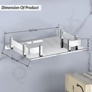 Plantex Stainless Steel Set Top Box Shelf for Wall/Multi-Functional Shelf for Home - 8 x 10 inch (Chrome Finish)
