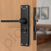 Plantex Stainless Steel Door Lock Ã¢â‚¬â€œ Bathroom Door Lock/Mortise 8inch Keyless Plate Handle Set for Home/Bathroom/Store Room/Balcony/Office - Pack of 1 (DTM-660, Black)