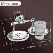 Plantex Platinum Stainless Steel 304 Grade Skyllo 2in1 Soap Dish with Tumbler Holder/Soap Stand/Tooth Brush Holder/Bathroom Accessories(Chrome) - Pack of 1