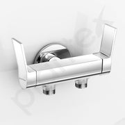 Plantex Brass 2 Way Angle Cock/2 in 1 Angle Valve with Wall Flange for Bathroom/Divine Dual Contro - Pack of 1 (1507, Chrome)