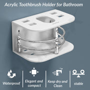 Plantex Acrylic Tooth Brush Holder/Stand/Tumbler for Bathroom Accessories for Home (7-inch; White)