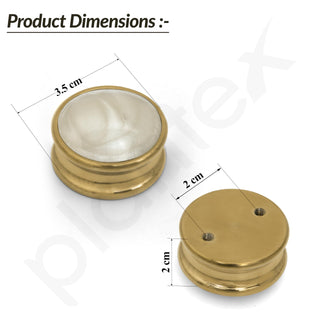 Plantex Knobs for Drawers/Drawer Knobs/Round Knob for Cabinets/Pull-Push Knob for Kitchen/Bedroom Drawer - Pack of 2 (Gold)