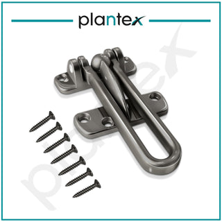 Plantex Heavy Duty Swing Bar Lock/Door Safety Guard with High Security Auxiliary Lock for Home/Office/Hotel - Pack of 8 (SH-42, Satin-Black Finish)