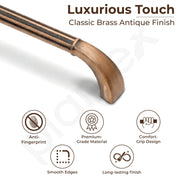 Plantex Cabinet Handle/224mm Handle for Wardrobe/Kitchen Handle/Pull-Push Handle for Home/Office - Pack of 1 (Brass Antique Copper)