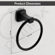Plantex Space Aluminium Napkin Holder for Wash Basin/Towel Ring/Napkin Hanger/Towel Hanger/Bathroom Accessories (Black Powder Coated)