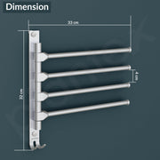 Plantex Aluminium 4-Arm Bathroom Swing Hanger Towel Rack/Holder for Bathroom/Towel Stand/Bathroom Accessories(Silver)