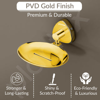 Plantex J4 Stainless Steel Wall Mounted Soap Holder for Bathroom/Soap Holder for Kitchen/Soap Stand for Bathroom/Bathroom Accessories (PVD Gold Finish) Angel