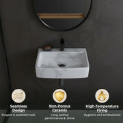 Plantex Ceramic Wall Hung Basin/Washbasin for Bathroom/Wall Mounted Wash Basin/Sink for Living Room (Bolton, White)