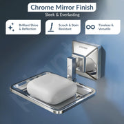 Plantex 304 Grade Stainless Steel Soap Holder for Bathroom/Soap Dish/Soap Stand/Bathroom Accessories - Squaro (Chrome)