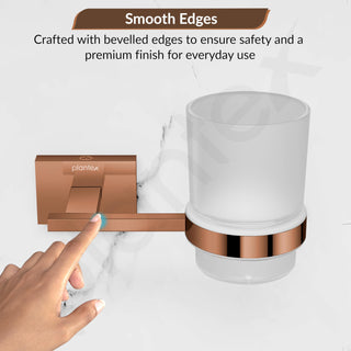Plantex 304 Grade Stainless Steel Toothbrush/Paste and Tumbler Holder for Bathroom and Wash Basin/Bathroom Accessories - Benz (Rose Gold)