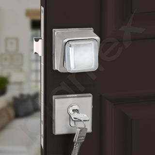 Plantex Heavy Duty Door Lock/Stainless Steel Main Door Mortise Lock Handle/Handle Set for Home/Office/Door (Satin White & Chrome)