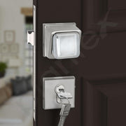 Plantex Heavy Duty Door Lock/Stainless Steel Main Door Mortise Lock Handle/Handle Set for Home/Office/Door (Satin White & Chrome)