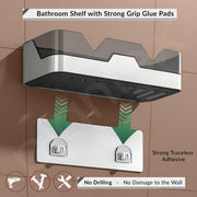 Plantex Premium Self Adhesive Bathroom Shelf/Storage Box for Bathroom/Plastic Shelf for Bathroom/Multi-Purpose Storage Racks for  Kitchen/Bathroom Accessories RackÃ¢â‚¬â€œPack of 2(White)
