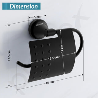Plantex 304 Grade Stainless Steel Tissue/Toilet Paper Roll Holder Stand for washroom Bathroom Accessories - Pack of 1 Niko (Black)