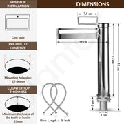 Plantex Pure Brass Wash Basin Tap/Hot and Cold Tap for Wash Basin/Single Lever Pillar Cock Water Tap/Deck Mount- (7881-Chrome)