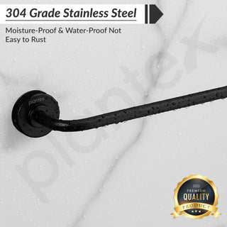 Plantex Towel Rod for Bathroom/304 Grade Stainless Steel Towel Hanger/24 Inch Towel Bar for Bathroom/Single Towel Rod/Bathroom Accessories - (Daizy - Black)
