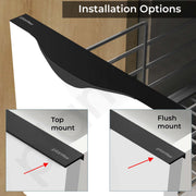 Plantex Profile Handle for Kitchen Cabinet/10 Inch Aluminium Drawer Profile Handle/Wardrobe Pull Handle for Home/Office/Hotel - Pack of 2 (Black)