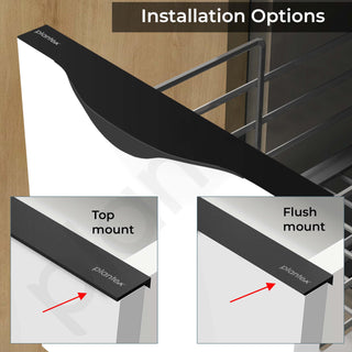 Plantex Profile Handle for Kitchen Cabinet/6 Inch Alluminium Drawer Profile Handle/Wardrobe Pull Handle for Home/Office/Hotel - Pack of 2 (Black)