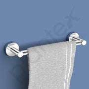 Plantex Towel Rod for Bathroom/12 inch Towel Bar/Towel Holder/Towel Hanger for Home/Bathroom Accessories - Pack of 3 (Chrome)