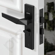 Plantex Heavy-Duty Door Lock Handle Set/6-Lever Lock Mechanism with 3 Years of Warranty/Mortise Lock with 3 Keys, Brass Lock Body & Cylinder - (Z-Black)