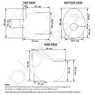 Plantex Ceramic One Piece Commode for Toilet With Siphonic Vacuum Jet Flush/Western Toilet/Soft Closing Toilet Seat - (Round - Glossy Green)
