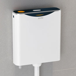 Plantex Flush Tank for Toilet with 10 Ltr Water Capacity/Single Flushing Cistern for Bathroom/Polypropylene Toilet Flush Tank - Pack of 1 (Boss, Navy Blue & White)