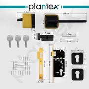 Plantex Door Lock for Home/Main Door Lock Set with 3 Computerized Key/Mortise Locks for Door with Brass Lockbody & Cylinder (SM036, Gold & Black)