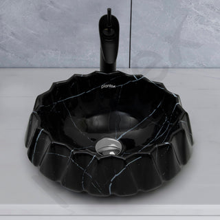 Plantex Ceramic Basin for Bathroom/Table Top Wash Basin/Washbasin for Living Room/Restaurant (Marble Finish, 17 x 15 x 6 Inch)
