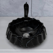 Plantex Ceramic Basin for Bathroom/Table Top Wash Basin/Washbasin for Living Room/Restaurant (Marble Finish, 17 x 15 x 6 Inch)