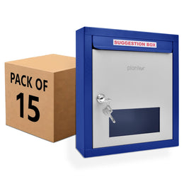 Plantex All in One Multipurpose Letter Box/Suggestion Box for Office/Post Box for Home gate/Donation Box/Complaint Box/with Lock -Wall Mount - Pack of 15 (Blue & Ivory)