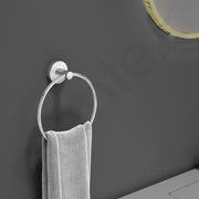 Plantex Stainless Steel Towel Ring for Bathroom/Wash Basin/Napkin-Towel Hanger/Bathroom Accessories (Chrome-Round) - (Pack of 4)