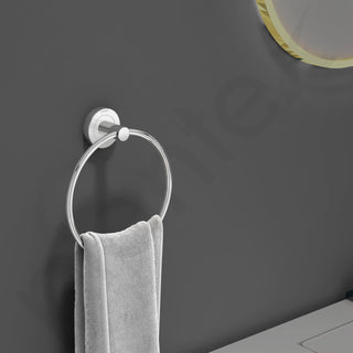 Plantex Stainless Steel Towel Ring for Bathroom/Wash Basin/Napkin-Towel Hanger/Bathroom Accessories (Chrome-Round) - (Pack of 4)
