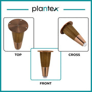 Plantex 4 Inch Sofa Legs for Bed Furniture/Sofa Legs for Table/Sofa Support Legs with Rubber Grip (Rose Gold, 6 Pcs)