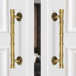 Plantex Door Handle/Stainless Steel Main Door Handle/8 Inch Pull-Push Handle/3 Years Warranty Pack of 2 (S-140, Brass Antique)