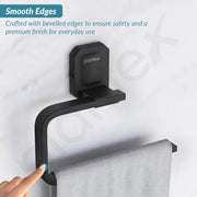 Plantex Cute 304 Grade Stainless Steel Towel Rack for Bathroom/Double Soap Holder/Napkin Ring/Bathroom Accessories - Black
