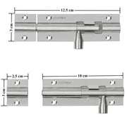 Plantex Stainless Steel Tower Bolt/Tower Bolt for Home,Offices Doors and Windows/Tower Bolt for Main Door/Door Latch/Kundi/Chitakini/Door Latch for Windows - Pack of 6 (Chrome-Silver, 4 inch)