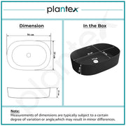 Plantex Ceramic Wash Basin for Bathroom/Oval Table Top Basin/Countertop Vessel Sink for Home/Hotel - (Charcoal Black- 22 x 14 x 6 inch)