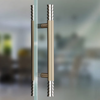 Plantex Heavy-Duty Golden Lotus 14 Inch Main Door Handle for Home/Glass & Wooden Door/Pull-Push Handle for Home/3 Years Warranty Pack of 1 (Satin White)