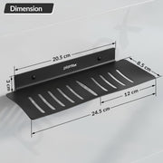 Plantex Stainless Steel Double Soap Dish/Stand/Holder/Tray for Bathroom and Kitchen/Bathroom Accessories - Wall Mount (Black)