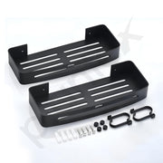 Plantex Bathroom Accessories Items/Space Aluminium Bathroom Shelf with Removable Hooks/Wall Mounted Shelf for Bathroom/Kitchen/Living Room - 12x5 inches, Black (Pack of 2)