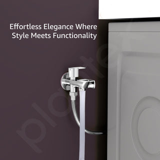 Plantex Two Way Tap/2 in 1 Bib Cock Water Tap/Wash Basin Tap for Home with Wall Flange & Teflon Tape/Bathroom Accessories-(CRM-1285-Chrome)