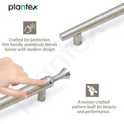 Plantex Main Door Handle/Stainless Steel & Aluminium Door Handle/300mm Pull-Push Handle for Home/Office/Hotel - Pack of 1 (DTMD-413, Satin & Chrome)